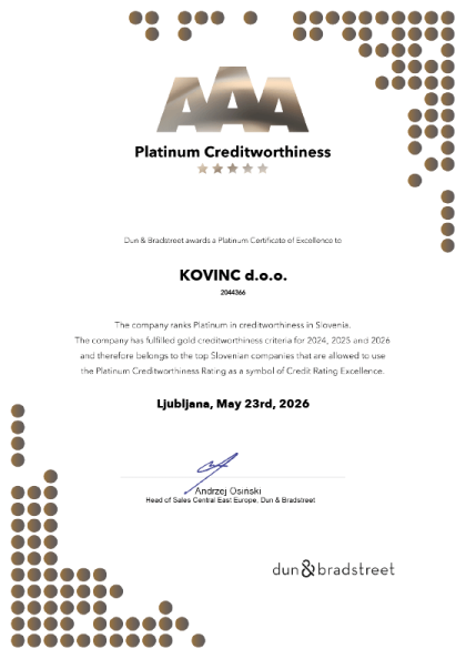 Platinum Creditworthiness: Kovinc 2026